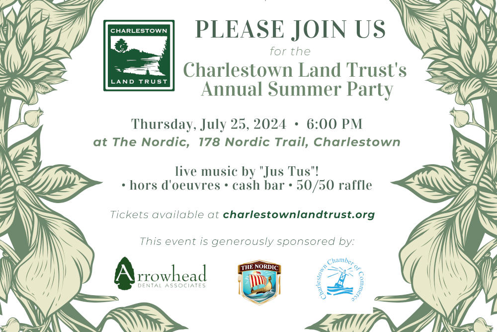 Graphic about the Charlestown Land Trust Summer Party