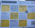 Photo of the August "pop-up" sticker board