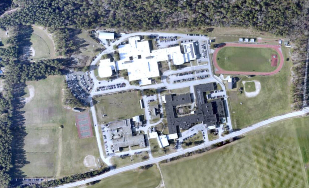 Aerial photo of the Chariho Campus