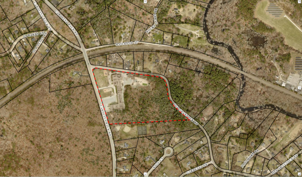 Ariel map showing location of Charlestown Elementary School