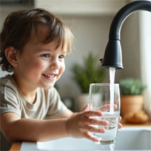 Photo of child getting water from the tap