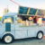 Food truck open and porked in the street