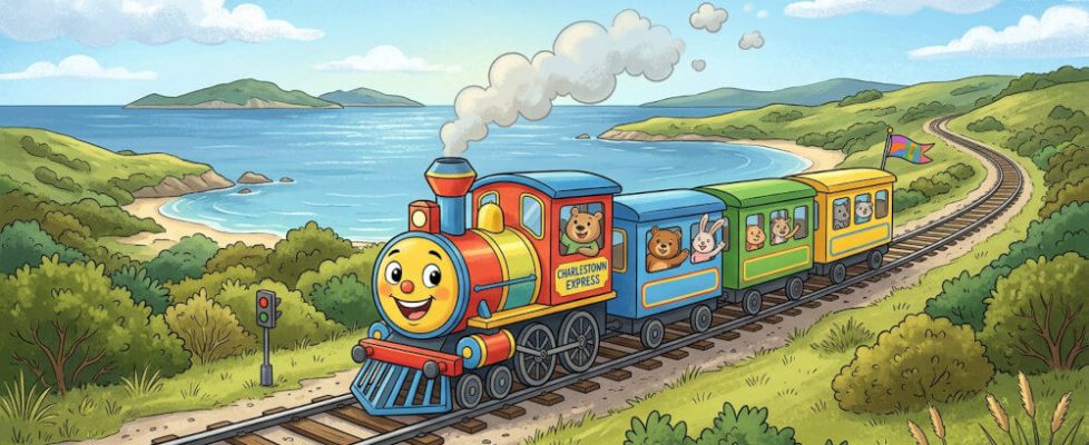 Cartoon of a Happy Train