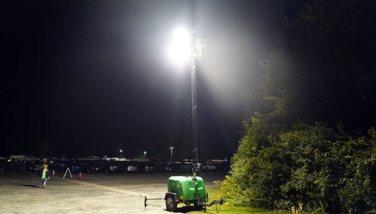 Photo of light pollution from a portable light tower