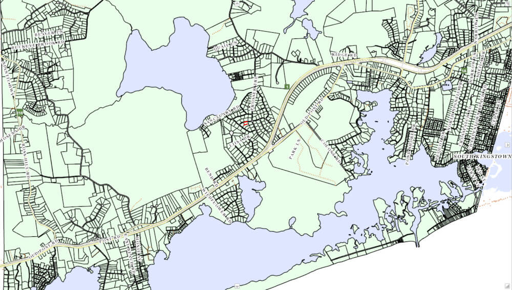 Graphic showing lot lines for part of Charlestown