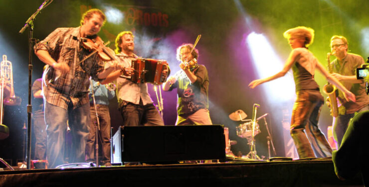 Photograph of musical performance at Rhythm & Roots