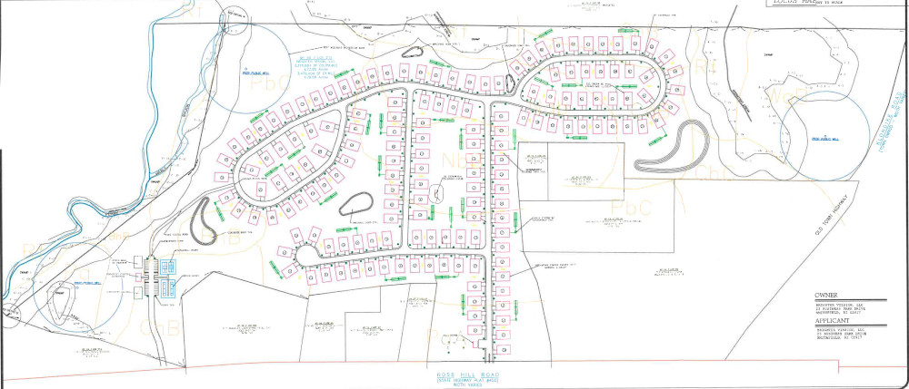 Drawing of 158 houses on Ross Hill Road