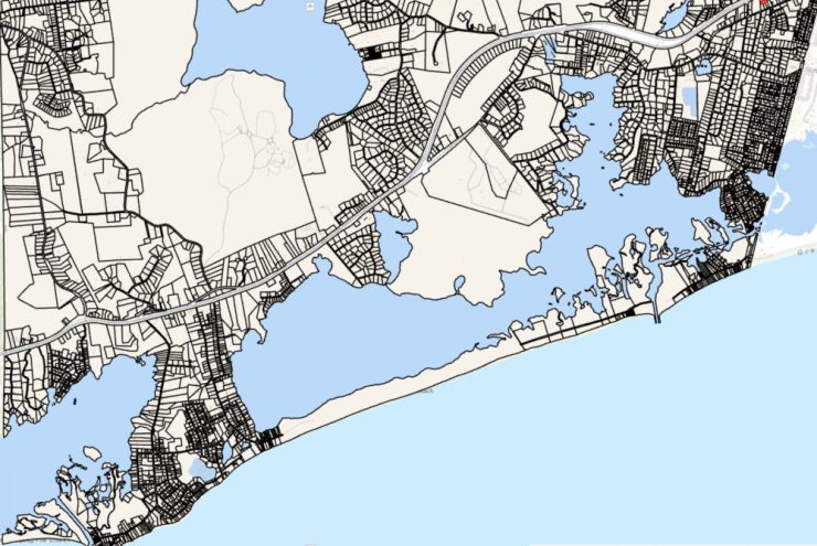 Zoning map showing dense development in Sourthern Charlestown