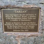 Photo of the plaque to commemorate Tarzan Brown
