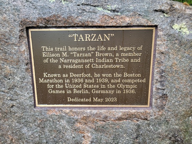 Photo of the plaque to commemorate Tarzan Brown