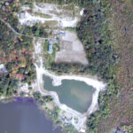 Aerial photo of Gravel Pit on Pasquiset Pond