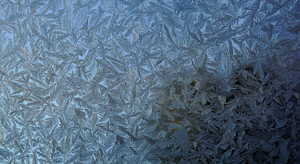 ice crystals on glass
