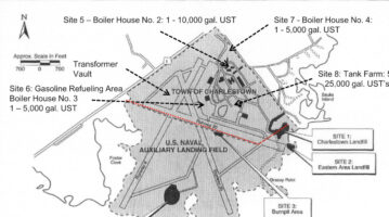 map of some contamination sources at Ninigret Park